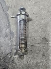 Rrr Rare 4  Vintage Medical Or Veterinary Glass And Metal Chromed Syringe 