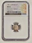 1901 Great Britain 3 Pence Ngc Ms 65 Beautiful Toning     bullion Plus Eye Candy