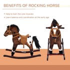 Qaba Plush Rocking Horse Ride-on Toy W  Realistic Sounds Brown