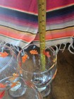 Set Of 4 Vintage Autumn Fall Leaf Stemmed Goblets Wine Water Glasses Thanksgivin