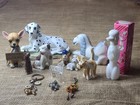 Lot 14 Assort Dog Collec Figurines Vtg Mixed Media Mini- Medium Size Dogs Dogs 