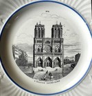 Antique French Souvenir Plate By Creil Et Montereau With Paris Icon Notre Dame