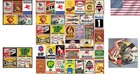 Vibrant 35pc Vintage Tin Signs - Retro Gas Oil Metal Decor - 8x12  Man Cave Bar