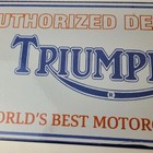 Vintage Triumph Motorcycles Sign - Gas Service Pump Porcelain Gasoline Sign