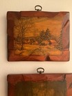 Vintage Wood Wall Plaque  3 Pieces