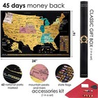 2 In 1 Gift Set - Scratch Off World Map And Scratch Off Us Map - Easy To Frame 