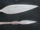 Lot Of 2 Authentic vintage Hand Forged Tribal Spear Heads Metal Spear Tips Rare 