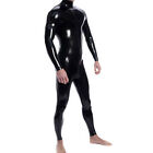 Neckline Entrance Latex Catsuit Shoulder And Crotch Zipper Rubber Bodysuit