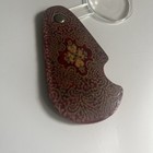 Vintage  Magnifying Glass Folding West Germany Maroon Floral Handpainted