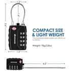 2 Pack Tsa Approved Travel Luggage Locks  4-digit Metal Cable Combination Suitca
