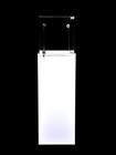 Glass Top White Pedestal Exhibition Display Showcase With Led Lights And Lock 