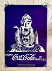 Rare Coke Poster 36x24 Hippie Figure  drink Coca-cola In Bottles  1970s  Hawaii 