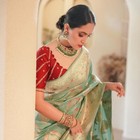 Designer Sari Bollywood Bridal Silk Saree Blouse South Indian Ethnic Ready Made