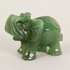 Green Jade Elephant Statue Figurine Handcraft Natural Stone Ornament Decor