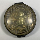 Vintage Lilly Dache 1950   s Powder Compact W Puff Ornate Gold Cherub Rare Find
