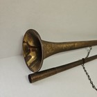 Antique Signed Brooks Bros  1818 Brass Hunting Herald Horn 4ft England Trumpet