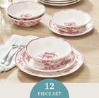 The Pioneer Woman Agatha 12 Pcs Stoneware Dinnerware Set Serves Four Plates Bowl