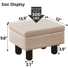 Linen Small Foot Stool Ottomans Multifunctional Footrest Storage Ottoman Upho   