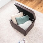 Joveco Faux Leather Storage Ottoman Bench Rectangle 24  Foot Rest Ottomans
