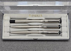 Vtg Parker Usa Fountain Pen Ballpoint Pen Mechanical Pencil Set W case - Exc 