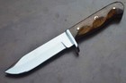   Handmade D2 Steel Hunting Skinner Knife With Wood Handle  Leather Sheath 