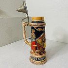 Vtg Xl 3 Liter German Beer Stein Pewter Lid Western Germany 1482 Courage