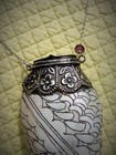 Victorian Style Mother Of Pearl Shell Engraved Chatelaine Box 4  Long