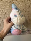 Fisher Price Puffalump Zebra Pony 1991 Vintage Plush Blue White Stars Stripes 8 