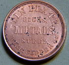 Rare Large Size 1863 Civil War Token - N   G Taylor  Philadelphia Rarity 4  1147