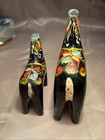 2 Vintage Swedish Black Dala Horses Wood Hand Painted Hand Carved 4      3   