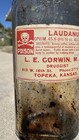 Vintage Paper Labeled Opium Laudanum Bottle Skull   Crossbones - Topeka  Kansas