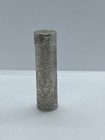 Vintage 800 Silver Etched Flower Design Cylinder Lipstick Holder