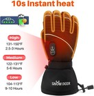 Heated Ski Hand Warm Windproof Touchscreen Gloves Electric Rechargeable Battery
