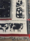 Vtg Tapestry Throw Blanket Pat Meyers Cow Breed Holstein Black Angus Jersey Flaw