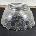 Etched Glass Victorian Lamp Light Shade Antique Gas Oil Kerosene Vintage 4    Fit