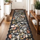 3x12ft Long Hallway Runner Rug - Non Slip Washable Floral Floor Runner For