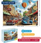 500 Piece Jigsaw Puzzle For Adults - Vintage Main Street Town With Classic Cars