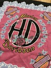 Vintage Harley-davidson Motorcycle Pink Purple Flowers Bandana Handkerchief 21   