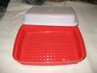 Tupperware Small Season N Serve marinade Red sheer  Mip  Vhtf    Usa  Free Ship