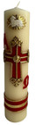 Cirio Pascual 8 x2   Cera Alfa Omega  cruz Roja Paschal Candle Easter Lent