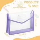 2 Pack B5 Plastic File Folders With Snap Closure Purple Horizontal