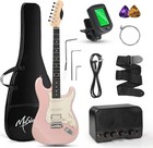39-inch Electric Guitar Starter Kit With Hss Pickups  Pink   Lightweight Pink   