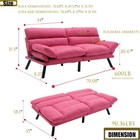 Modern Linen Velvet Convertible Folding Futon Couch Sofa Bed Adjustable Pillow