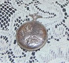 Vintage Pocket Watch Swiss Made 17 Jewels Blue Floral Dial Manual Wind-hunting