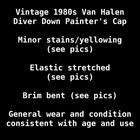 Van Halen Painters Cap Hat Vintage 1980s Kenco Rock Caps Diver Down
