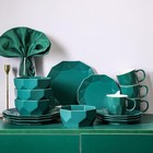 Stone Lain Jamie Informal Porcelain 16-piece Dinnerware Set  Green  open Box 