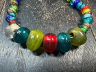 Vintage Boshan Glass Bead Necklace  Shandong Old Peking Glass Trade Beads  Mult