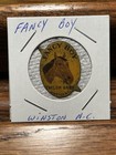 Fancy Boy Winston  N  C  Tin Tobacco Tag  dark Yellow Background 