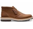 Clarks Men s Brown Leather Waterproof Chukka Ankle Boots Lace-up Rubber Sole