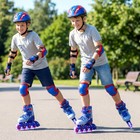 Kids Inline Skates With Light Up Wheels For Beginners Ages 9-14-blue - Color  Bl